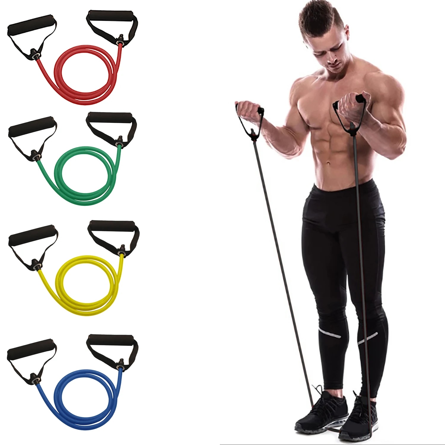 Resistance Bands With Handles, - Sports Equipment At Home recension och pris