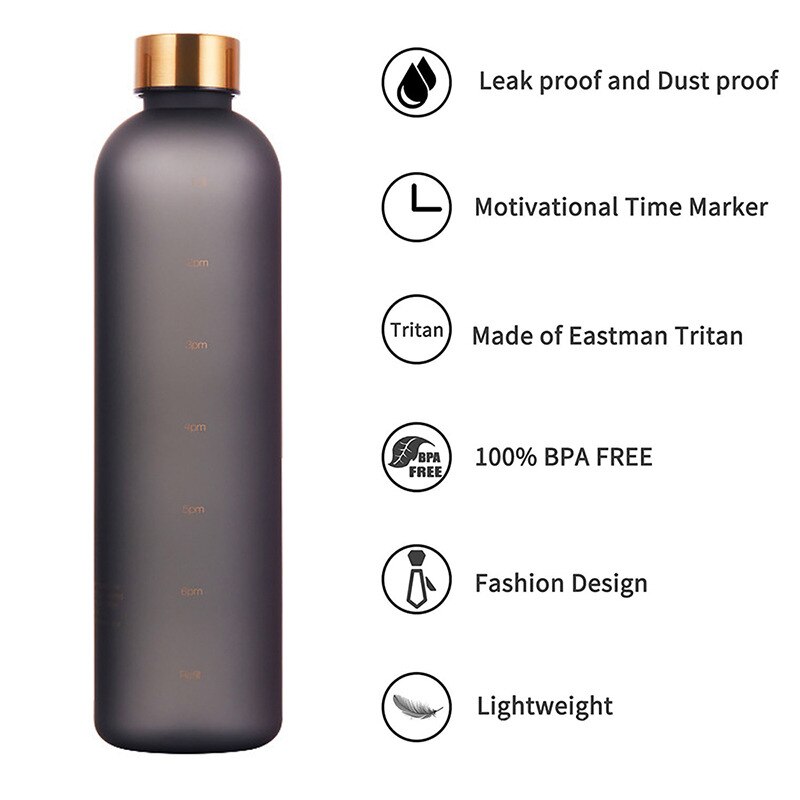 1000ml Bottle With Time Marker - Sports Equipment Names recension och pris